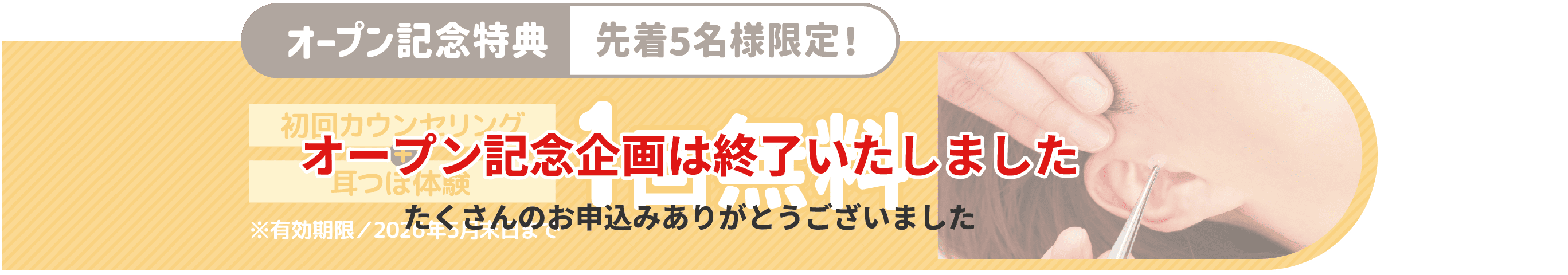 オープン記念企画は終了いたしました